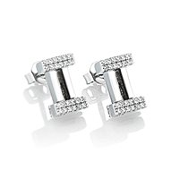 Boucles d'oreilles Marcello Pane Femme Letters in Argent Cubic Zirconia ORYL 001 MONOLETTERA B
